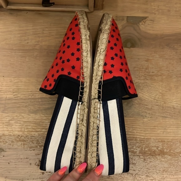 Talbots Espadrilles “Izzy Star” Flats Size 8 Patriotic American Red White & Blue - Picture 6 of 9